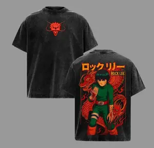 Rock Lee Anime Shirt Eight Gates Shinobi Tee Naruto Inspired Streetwear Vintage Oversized T-Shirt Gym Motivation Anime Fans