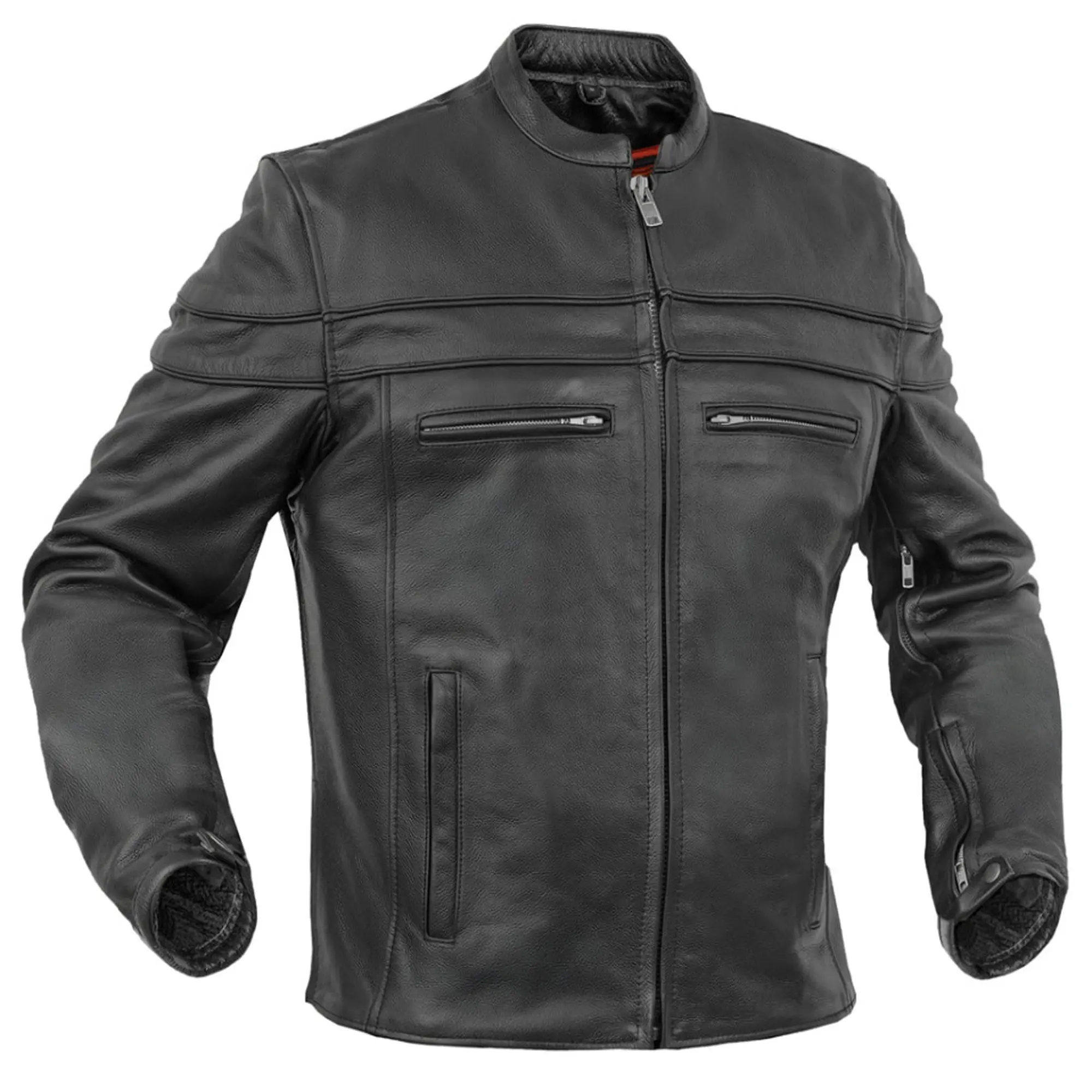 Road Warrior Men's Leather Motorcycle Jacket