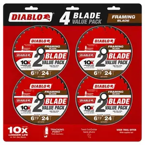 DIABLO 6-1/2in. x 24-Teeth Framing Circular Saw Blade for Wood (2-Pack)