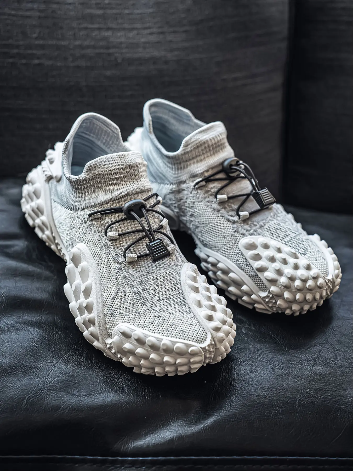 Men Women Durian Sole Knit Sock Sneakers, Color Block Sneakers, Colorblock Sneaker, Breathable Thick Sole Dad Shoes, Non-Slip Slip-On Athletic Shoes for Outdoor Walking, Workout Sneakers, Stretch Knit Shoes