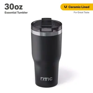 RTIC 30 oz Ceramic Lined Insulated Essential Tumbler, Leak-Resistant Lid