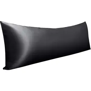 Body Pillowcase for Hair and Skin, Luxurious and Pillow case with Envelope Closure, 20x54 Inches, Black