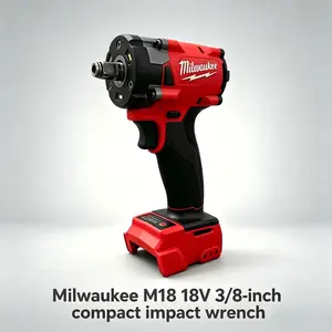 Milwaukee 18V FIW212 Compact 3/8 Inch Impact Wrench Cordless Brushless For Car Repair Workshop & Home Renovation