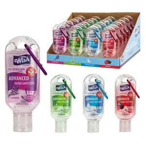 Wish Advanced Hand Sanitizer 1.8 oz with Key Clip Assorted Scents colorful 4 Piece Care Green Anti Bacterial On-the-Go Use