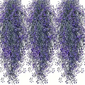 4-Piece Artificial Hanging Flower Plants Set, Eucalyptus Ferns, Succulent Planters, Mandrake Vines, Ivy for Home Wall Shelves Garden Decor