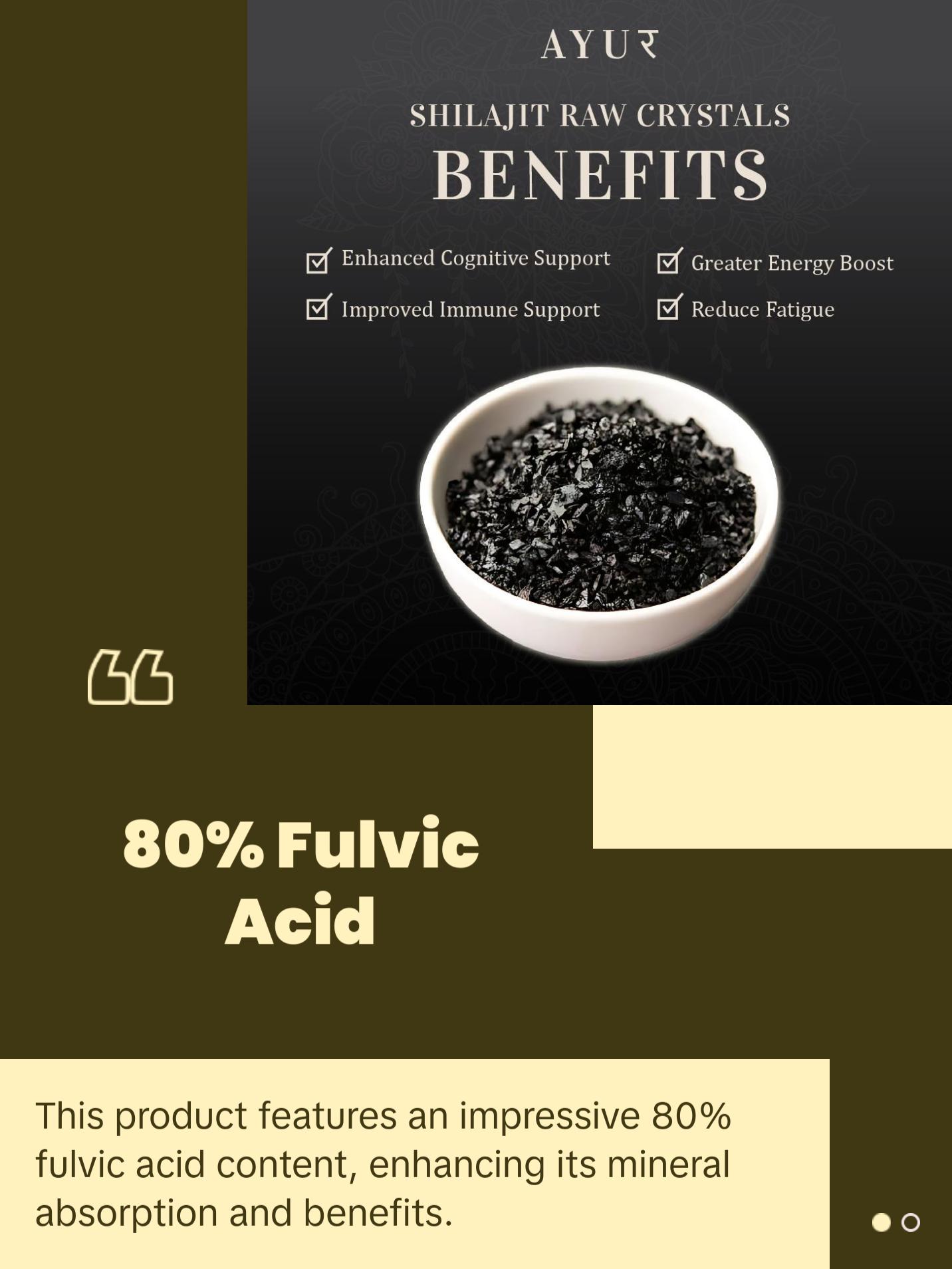 Raw Organic Shilajit Himalayan Crystals | 80% fulvic Acid | 2 Month Supply | 90 Trace Minerals | Trusted Brand Since 1971 Healthcare Natural