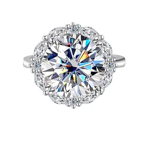 5 Carat Luxury Synthesis Moissanite Ring In Solid 925 Sterling Silver Dazzling Gift For Her Wedding Engagement Ring Emerald Cut Solitaire Ring