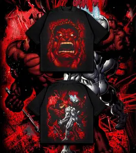 General Red HHulk - MCUU verse Edition Double Printed Oversize Lightweight TV series Vintage Graphic Design Top Cotton Comic Superheroes Streetwear T-Shirt Clothes Menswear Womenswear.