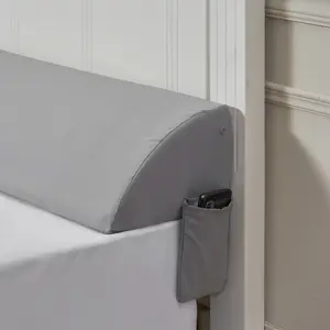 VEVOR Bed Wedge Pillow for Headboard, King Size, 76"x8"x6" Bed Gap Filler, Fill 0-5" Gap Between Headboard and Mattress, 25D Foam Mattress Wedge Headboard Pillow with Side Pocket, for Backrest, Gray