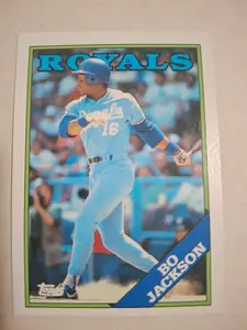 Bo Jackson 1988 TOPPS Baseball Cards - Vintage Collectible Sports Memorabilia