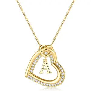 Turandoss Mothers Day Gifts for Mom - Dainty 14K Gold Plated Heart Initial Necklaces Letter A-Z Pendant Necklace for Women Jewelry Birthday Mothers Day Gifts for Mom Daughter Wife