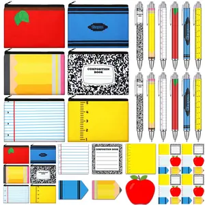 6/12 Sets Back to School Teacher Student Gifts Sets Bulk , Employee Appreciation Favors for Women Thank You Favors Stationery Set with Ballpoint Pen Makeup Bag Bookmark for Coworker Staff Teacher's Day Gifts Office Supplies,summerwins