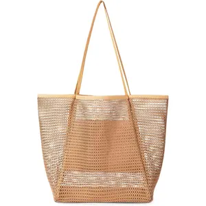 BIGWIG Nylon Mesh Beach Tote Bag - Foldable 23L Women's Casual Hobo Shoulder Bag for Pool, Beach Picnic, Beach Bag
