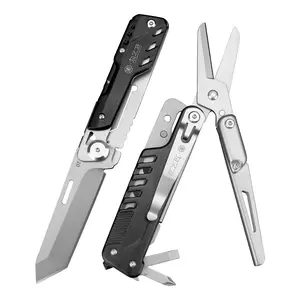 Wetactics Tools MT-07 5-in-1 Multitool, D2 Steel, Portable Outdoor Camping Gear and Home Repair Tool with Utility Knife, Scissors, Screwdriver, and Window Breaker