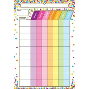 Smart Poly® Chart 13"X19", Confetti Chores *Grommett