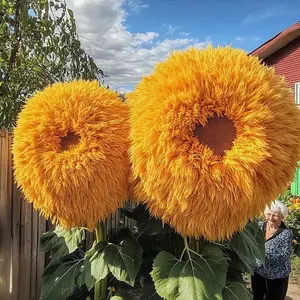 50pcs Yellow Enchanting Giant Sunflower Seeds – Rare Fluffy Double Blooms for Magical Garden Borders, Beds, and Bouquets
