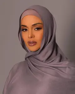 Premium Modal Hijab with matching under cap set - Dusky Lavender