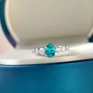 Aurora Elegant & Classic Style, 925 Sterling Silvery Inlay Shiny Blue Moissanite Wedding Ring, Fashion Delicate Accessory For Party & Wedding, Idea Gift For Lover moon ring vancleef promisering