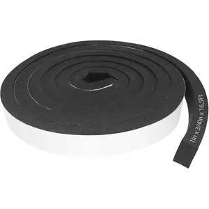 Weather Stripping Door Seal Strip, 1In x 3/4In x 16.5FT Self Adhesive Foam Tape for Door Window Insulation Soundproofing Weatherstrip, High Density Foam Seal for Doors Windows Furniture