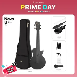 【Enya Nova U Mini Soprano Ukulele】 Carbon Fiber 21" - Waterproof Ultra Portable Travel Ukulele with Case, Strap, Capo & Strings - Beginner Kit for All Weather Performance  Christmas Gift, TikTokShopHolidayHaul