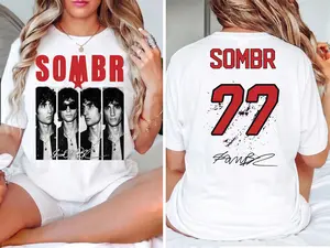 Sombr 77 2 Sided Comfy Tee Pure Cotton Fabric Casual Streetstyle Crew Neck Short Sleeve Soft-Washed T-Shirt Trendy Tops for Women for Men
