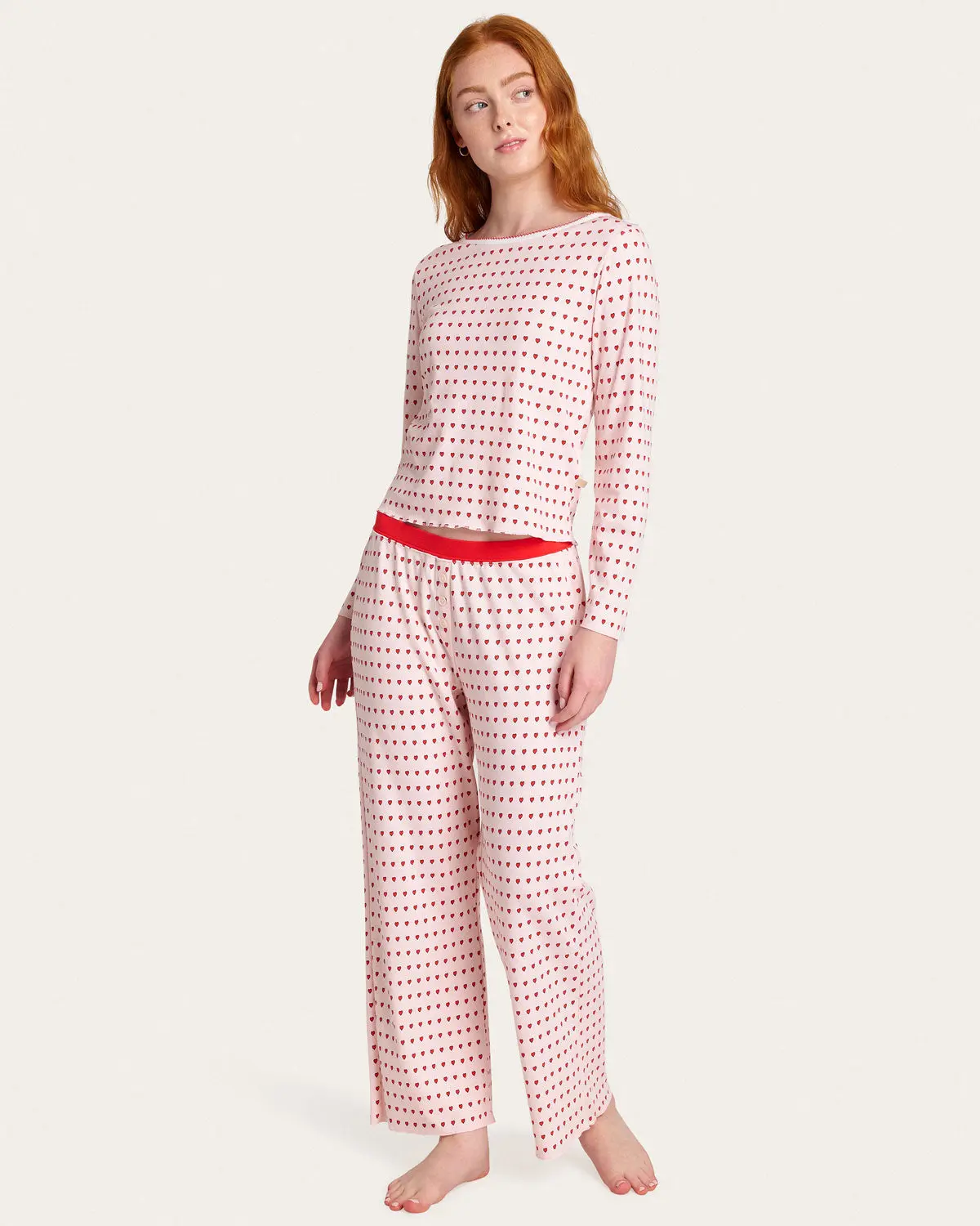 Ellie Pj Set in Floating Hearts