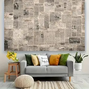 1PC,2D Flat Vintage Newspaper - Style Backdrop, Festival Party Decoration Cloth, Photography & Live - Stream Background Wall Hanging, Indoor & Outdoor Event Decoration Curtain, Shooting Prop Bac