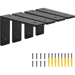 6"x 4"Shelf Brackets,L Shelf Brackets, die-cast Formation, Vertical Angle, Premium Alloy Metal Heavy Duty Shelf Bracket, high Strength Mounting Hardware Included, Corner Brace Joint,Pack of 4