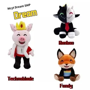 2026 new Dream Smp Ranboo Technoblade Plush Toys Tubbo Fundy Pillow Anime Yootuz Stuffed Plushise Christmas Kids Gift Mcyt Dream Doll