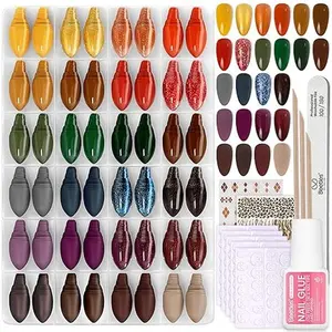 720Pcs Short Almond Press On Nails | 15 Sizes Matte Glossy Glitter With Nail Glue & Nail Tabs Stickers, Fake Nails Kit Art For Women