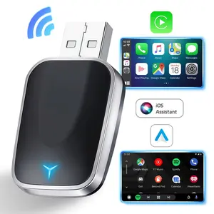2-in-1 Wireless CarPlay & Android Adapter, Plug & Play CarPlay Dongle Converts Wired to Wireless, Fast-Connect, No Delay, Compact Design for iPhone & Android with USB/USB-C Port