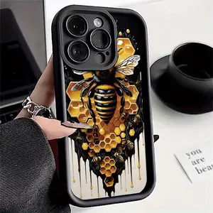 High-Value Bee Kingdom Pattern Phone Case foriPhone 17 E Air Pro ProMax iPhone16 15 14 Plus 13 12 Mini 11 X XS XR TPU Shockproof Dirt-R