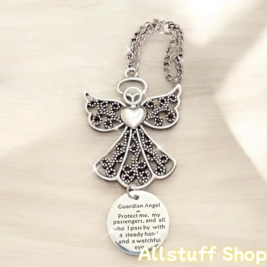 Cute Stainless Steel Guardian Angel Archangel Pendant - Dangling Charms Keychain, Fashion Costume Jewelry Accessory, Friend Gift (Sports & Outdoor Outfit Accent)