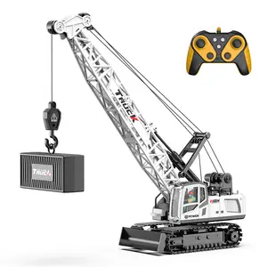 11 Channel Remote Control Crane Toy - Rechargable Battery Powered Remote Control Construction Vehicles with Hook, Toy Truck for Kids, Birthday Gifts, Christmas Gifts