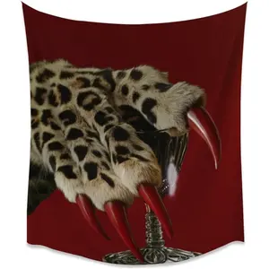 Trendy Leopard Aesthetic Tapestry Maximalist Luxury Cheetah Artwork Tapestries Vintage Red Surreal Wall Hanging Decor for Bedroom Dorm Living Room Home Wall Decoration white30x40inch