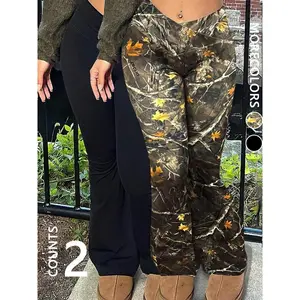 Women's Flare Leg Sweatpants, Casual Comfy Trousers for Daily Wear, Wide Leg, Ladies Flared Pants Bottoms for Fall & WinterGift