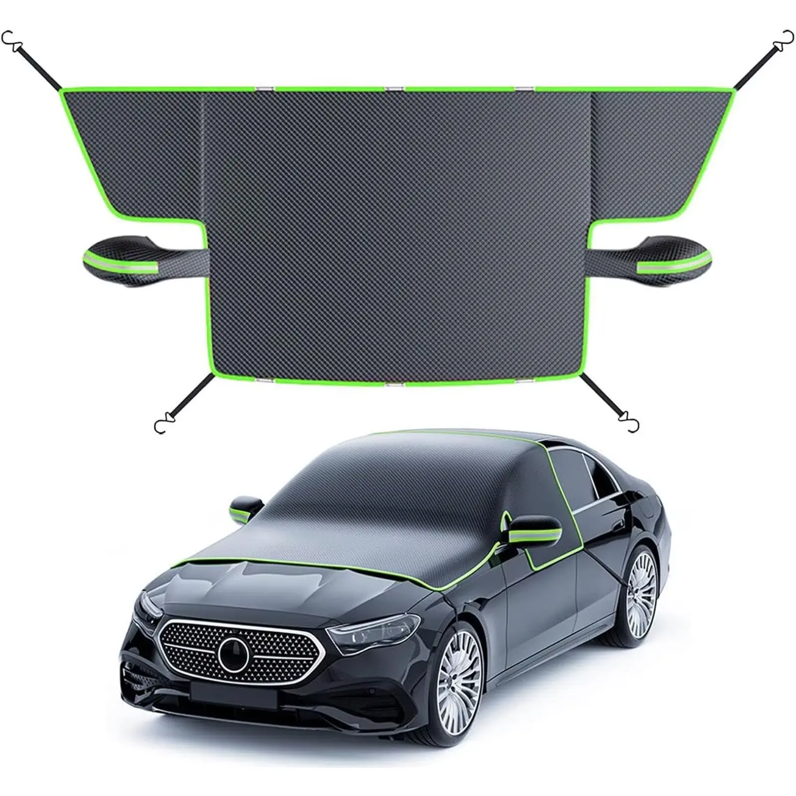 Car Windshield Cover for Ice and Snow - Automotive Windshield Snow Covers with Side Window & Rearview Mirror Protector, Winter Magnetic Car Anti-Snow Cover, Universal for Cars, Trucks, SUVs
