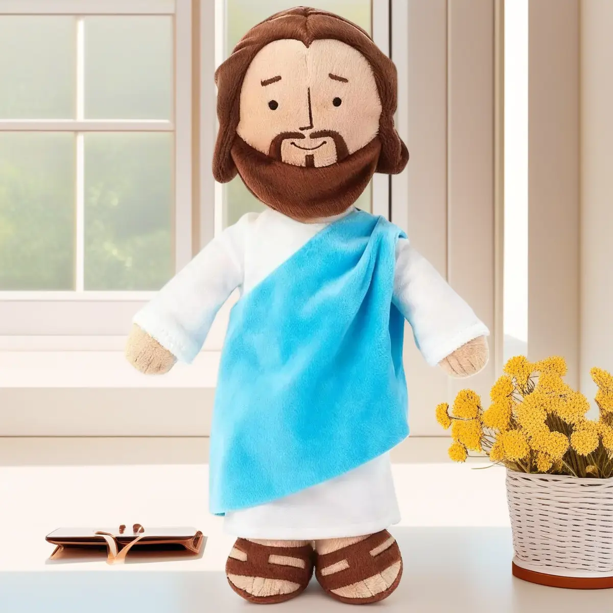 Christian Jesus Stuffed Animal, 13-in Soft Plush Doll - Small Size Indoor Recreation Keepsake Gift for Baptism, Easter