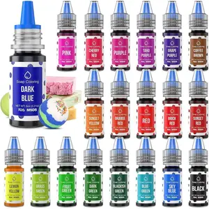 20 Colors Bath Bomb Soap Dye - Wayin Food Grade Skin Safe Liquid Based Colorant, Vibrant Concentrated Neon Soap Coloring for Soap Making DIY Bath Bomb Kit Bath Salt Crafting Slime Clay