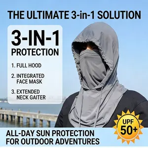 3-in-1 Multi-Functional Ice Silk Balaclava, Sun Protection Windproof Warm Face Mask, 1&Multi-Pack Tactical Hood for Cycling Skiing, Unisex Couple Style