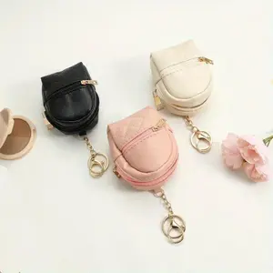 3pcs Women'S Mini Backpack Cosmetic Bag - Makeup Pouch with Keychain, Zipper Pocket, Suitable for Lipstick, Cards, Jewelry, Etc - Portable Data Cable Storage Box And Keychain