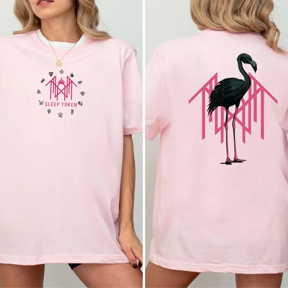 Sleep Token 2025 Tour Flamingo Graphic T-Shirt Sweatshirt Hoodie, Pink Flamingo Emblem Concert Merch Gift, Unisex Band Tee, Gift for Music Lovers