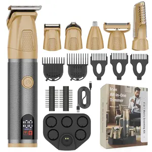 Men's 6-In-1 Shaver Set, Multifunctional Electric Razor, Home Grooming Kit, Nose Hair Trimmer, Beard & Body Hair Clipper, Christmas Gift