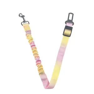 Color Gradient Fashion Dopamine Pet Car Seatbelt, Expandable Retractable Leash for Cats Dogs Traveling, Stylish Safety Harness Accessory