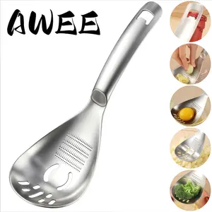5-in-1 Multifunctional Stainless Steel Cooking Spoon 304 Food Grade Potato Masher Egg Separator Kitchen Gadget