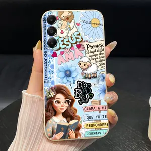 Jesus Love Promise Pattern Case suitable for SamsungGalaxy A14 A13 A12 A11 A10 A07 A06 A05 A05s A04 A04s A04e A03 A03s A02 A02s 4G 5G  Silicone Anti-Drop Ultra Mobile Phone Thin Back Cover Giving gifts to family and friends