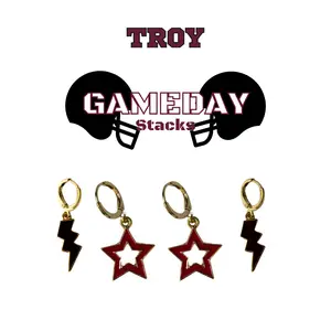 Troy Spirit Earring Stack For Trojans Game Day