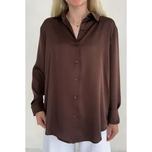 Vienna Satin Button Down Blouse