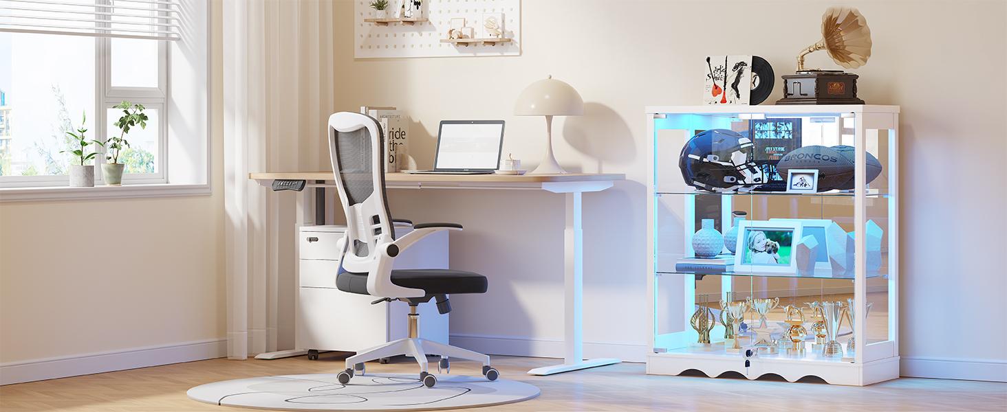 Dystler RGB Display Cabinet with Glass Doors - 39’‘ Tall Curio Cabinet with Lock & Adjustable Shelves, 3-Tier Display Case with Lights, for Collectibles/Figure/Helmet/Football Dystler RGB Display Cabinet with Glass Doors - 39’‘ Tall Curio Cabinet with Lock & Adjustable Shelves, 3-Tier Display Case with Lights, for Collectibles/Figure/Helmet/Football