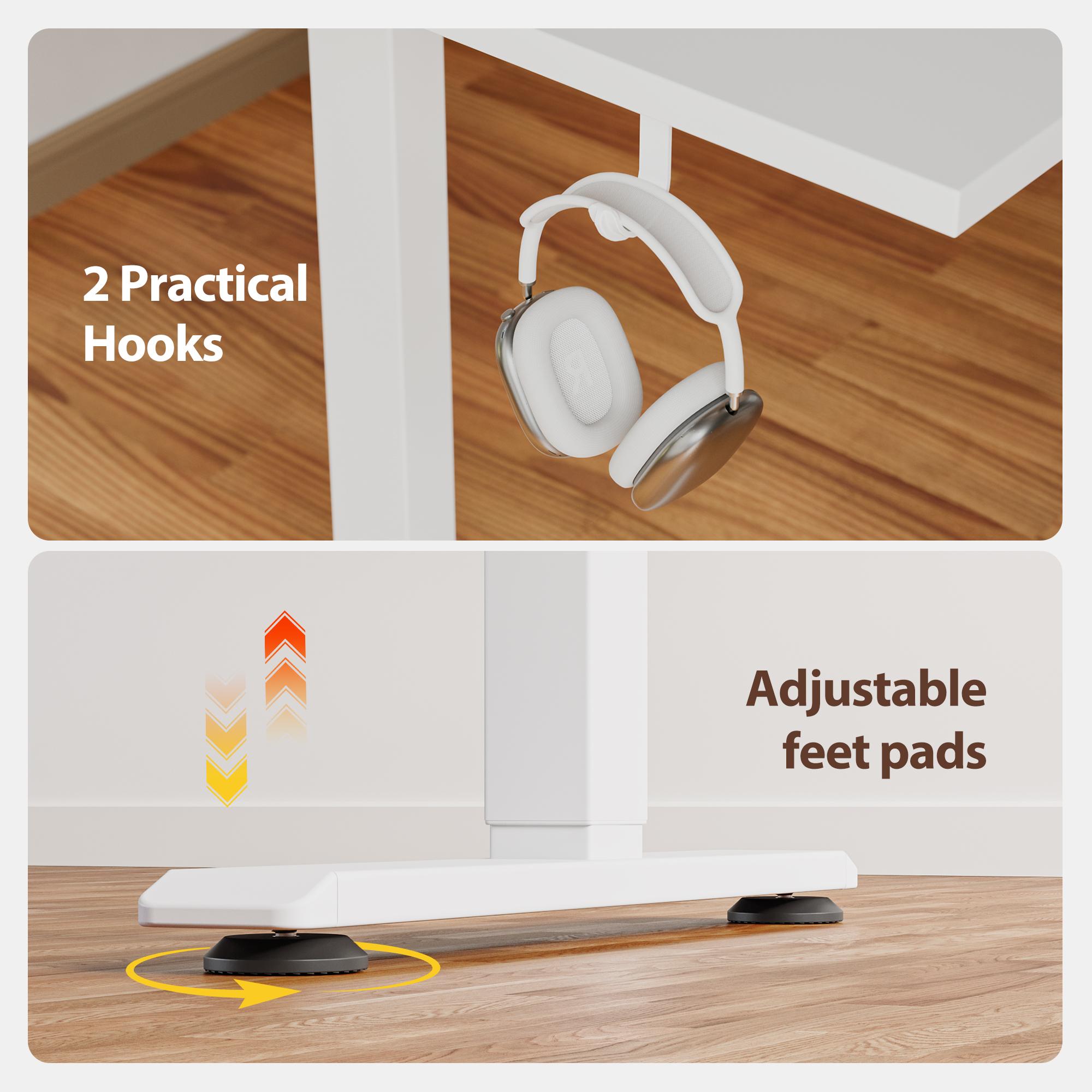 Agilestic Standing Desk with 3 Drawers, Height Adjustable Electric  Sit Stand Up Desk, Computer Workstation with Large Storage Shelf and 2 Hooks,Gaming Desks Gifts for Men and Women,Black/White/Rustic Brown